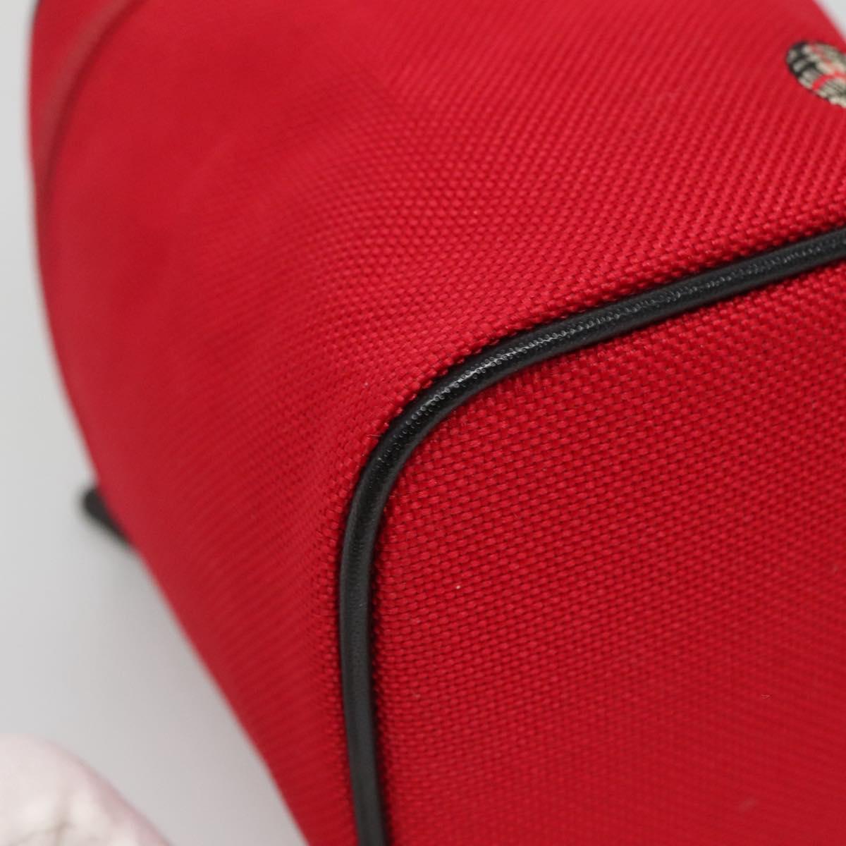 BURBERRY Vanity Cosmetic Pouch Canvas Red Auth ti2868