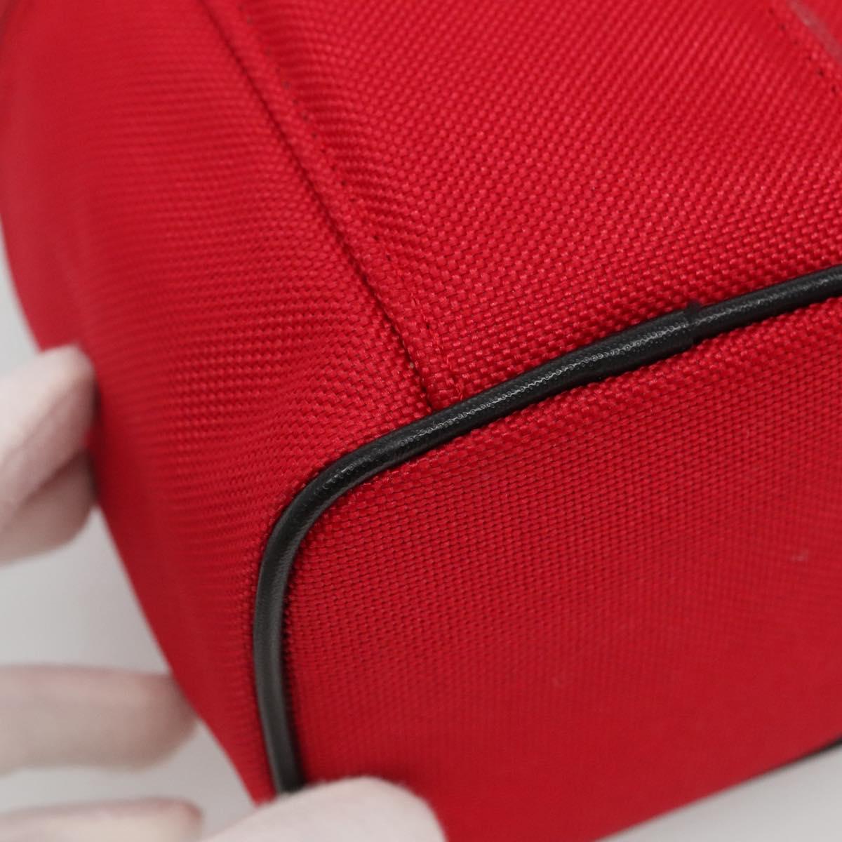 BURBERRY Vanity Cosmetic Pouch Canvas Red Auth ti2868