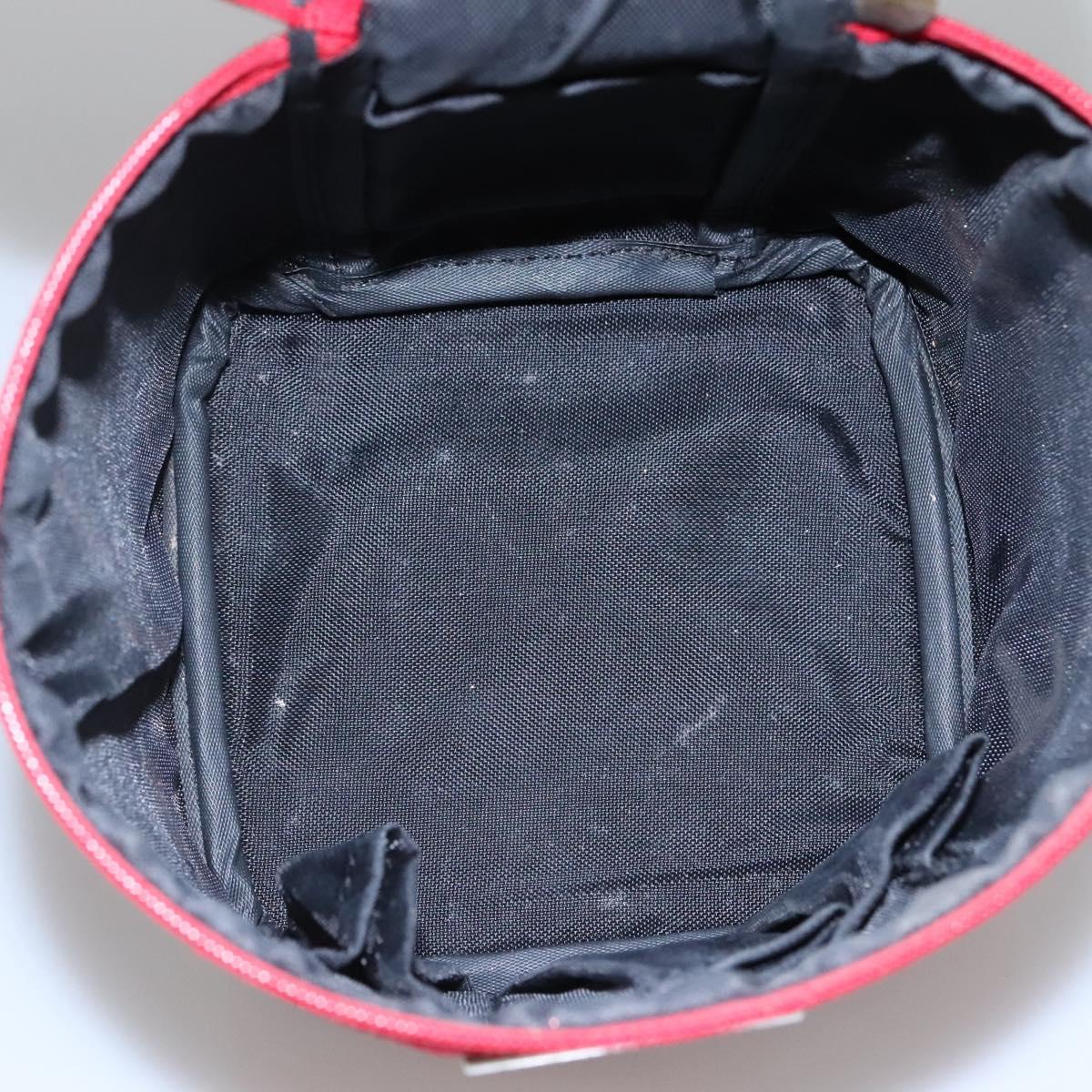 BURBERRY Vanity Cosmetic Pouch Canvas Red Auth ti2868
