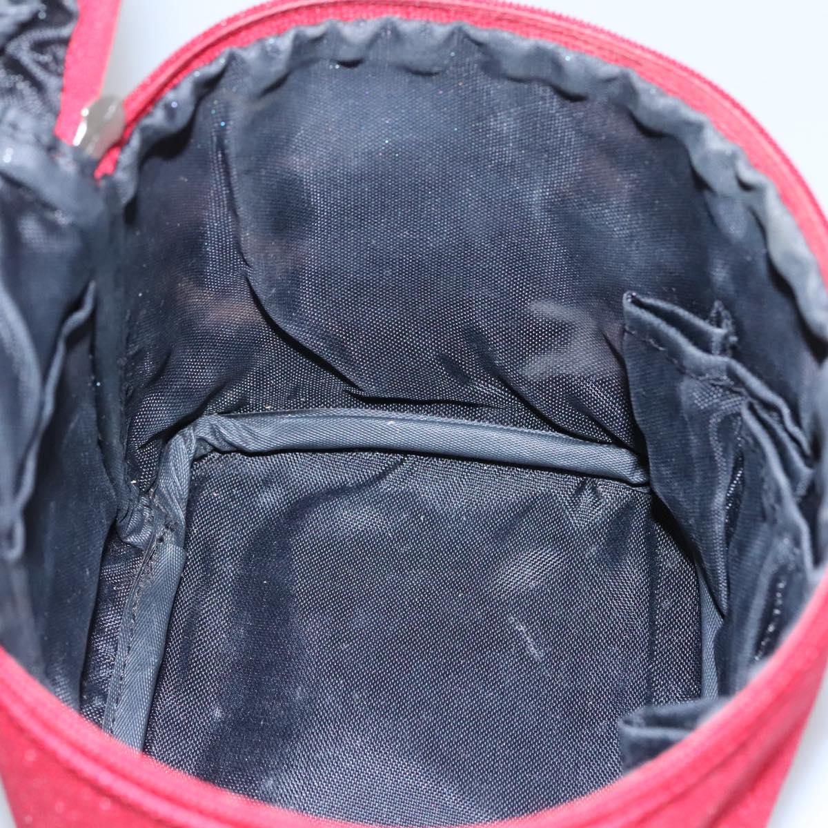BURBERRY Vanity Cosmetic Pouch Canvas Red Auth ti2868