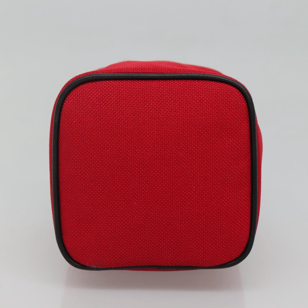 BURBERRY Vanity Cosmetic Pouch Canvas Red Auth ti2868