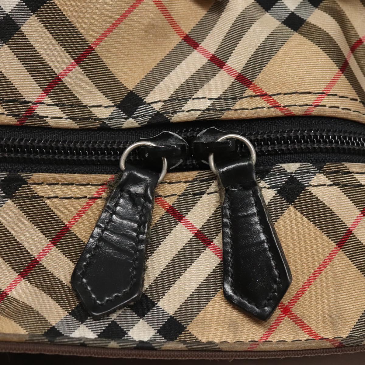 Burberrys Blue Label Tote Bag Nylon Brown Auth ti2871