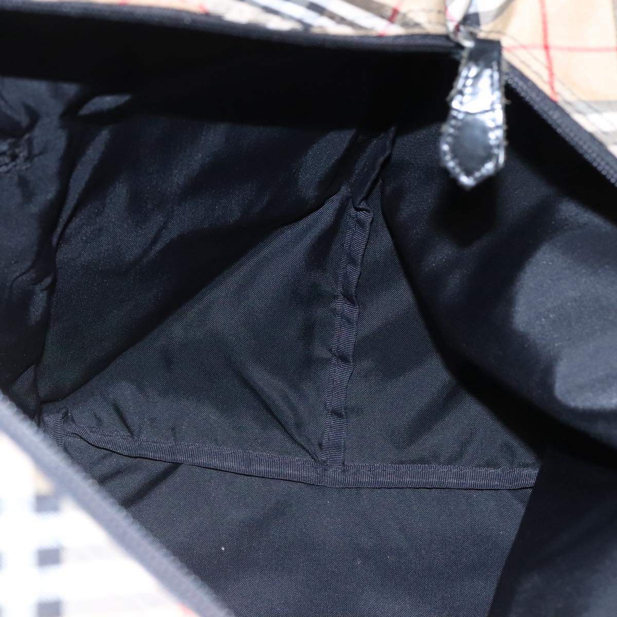 Burberrys Blue Label Tote Bag Nylon Brown Auth ti2871