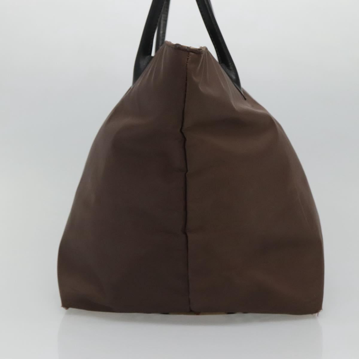 Burberrys Blue Label Tote Bag Nylon Brown Auth ti2871