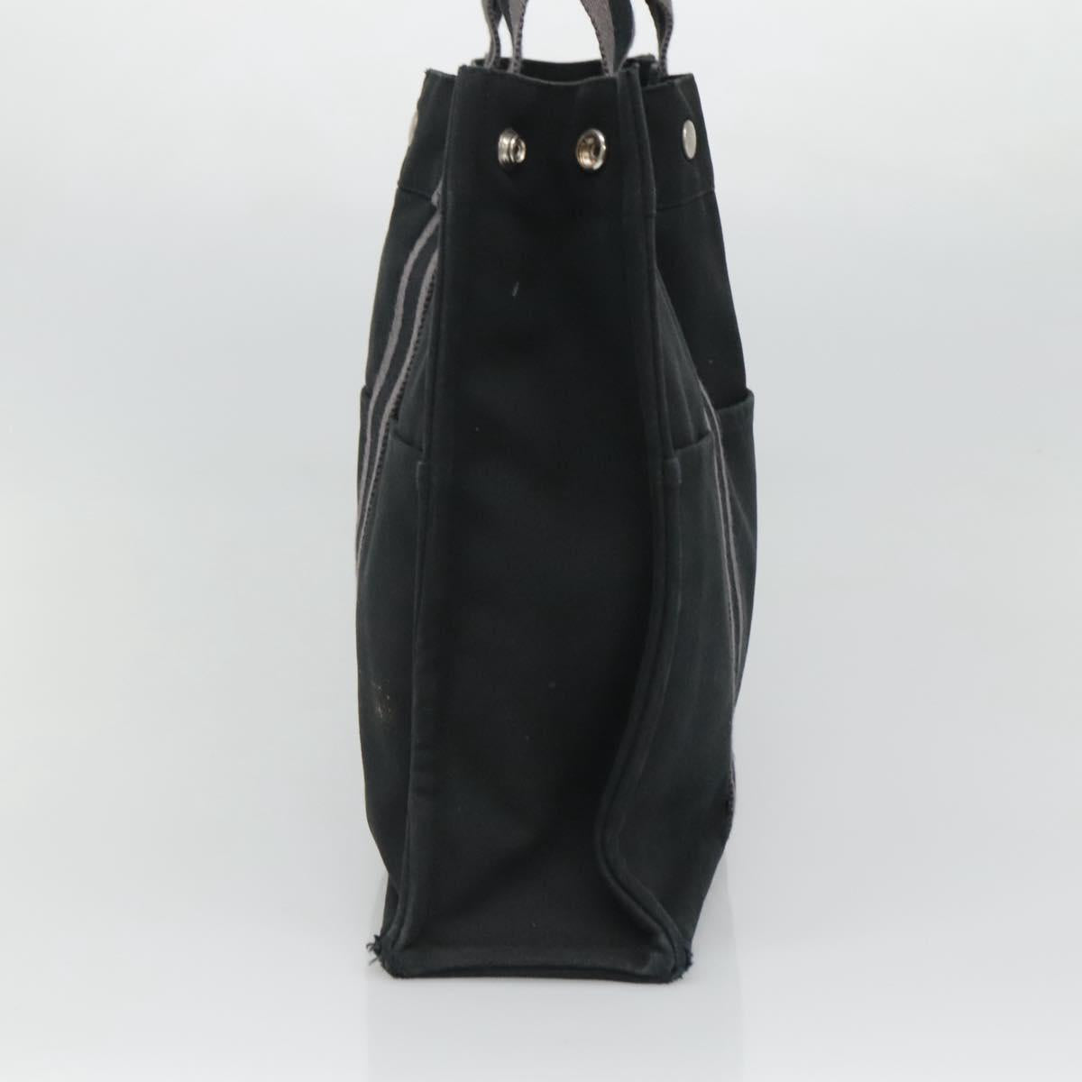 HERMES Fourre Tout MM Hand Bag Canvas Black Auth ti2873