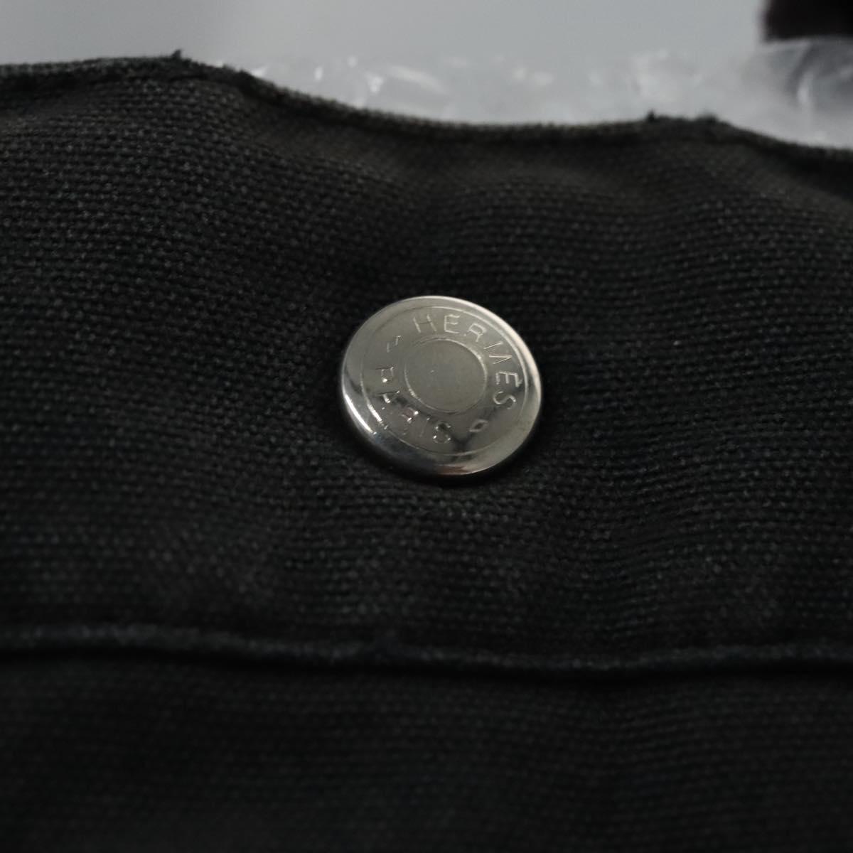 HERMES Fourre Tout MM Hand Bag Canvas Black Auth ti2874