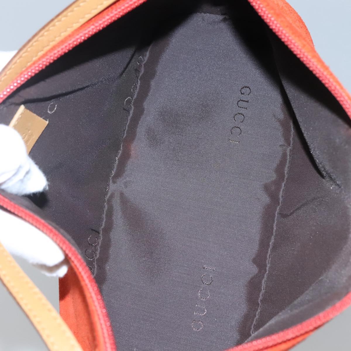 GUCCI Accessory Pouch Suede Orange 039 1103 Auth ti2878