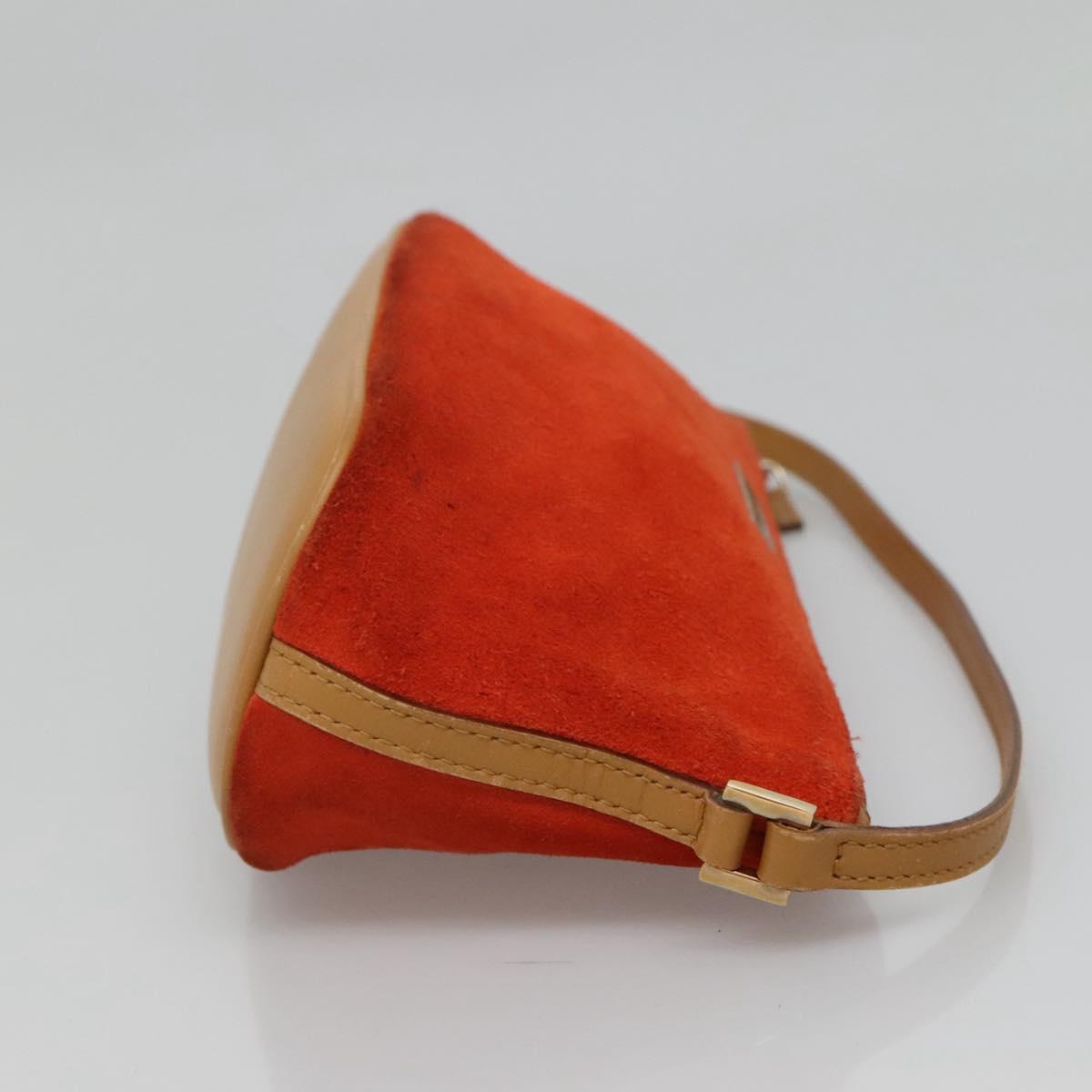 GUCCI Accessory Pouch Suede Orange 039 1103 Auth ti2878
