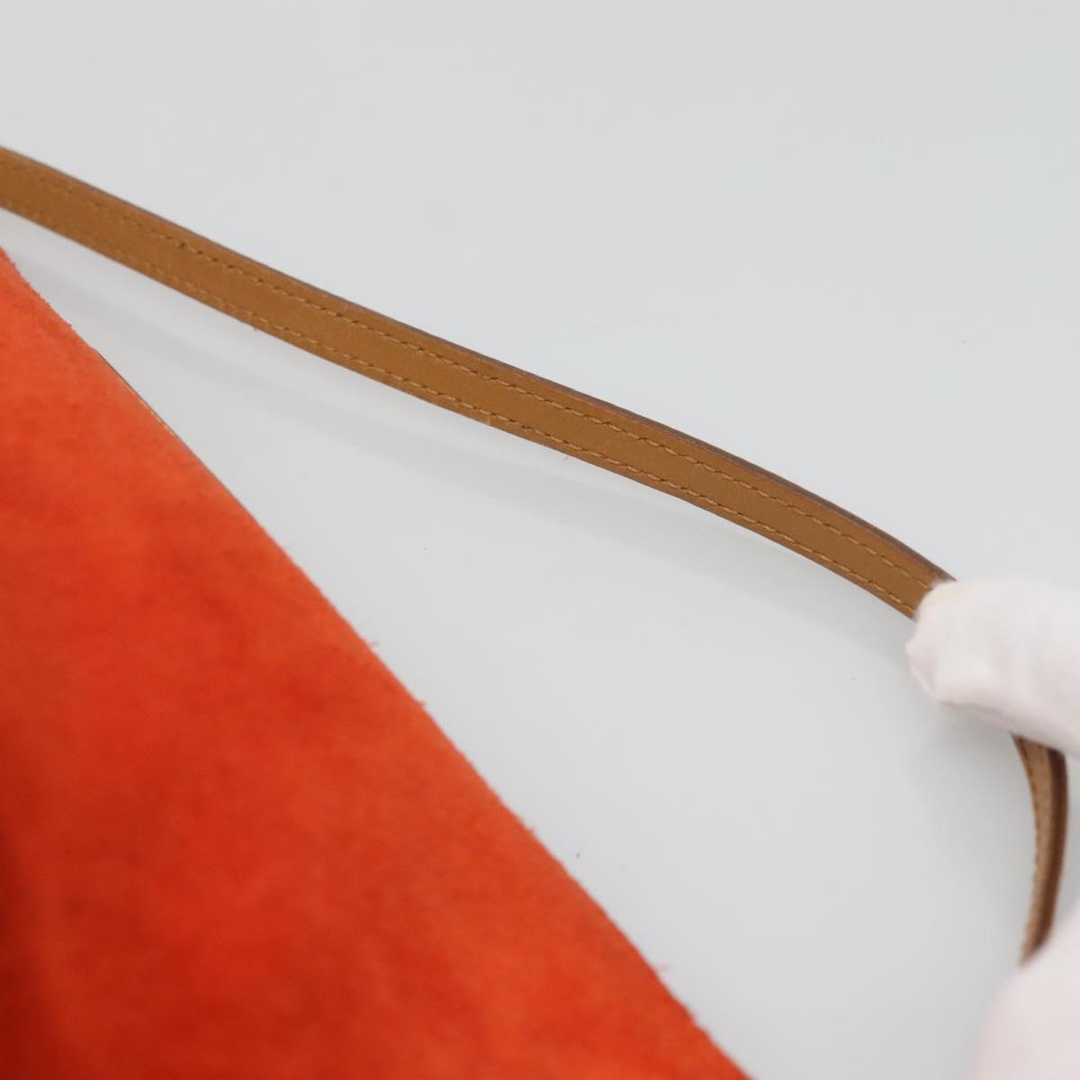 GUCCI Accessory Pouch Suede Orange 039 1103 Auth ti2878