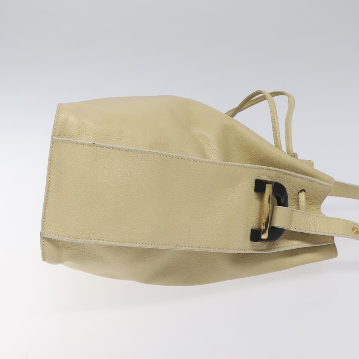 GUCCI Shoulder Bag Leather Beige Auth ti2881