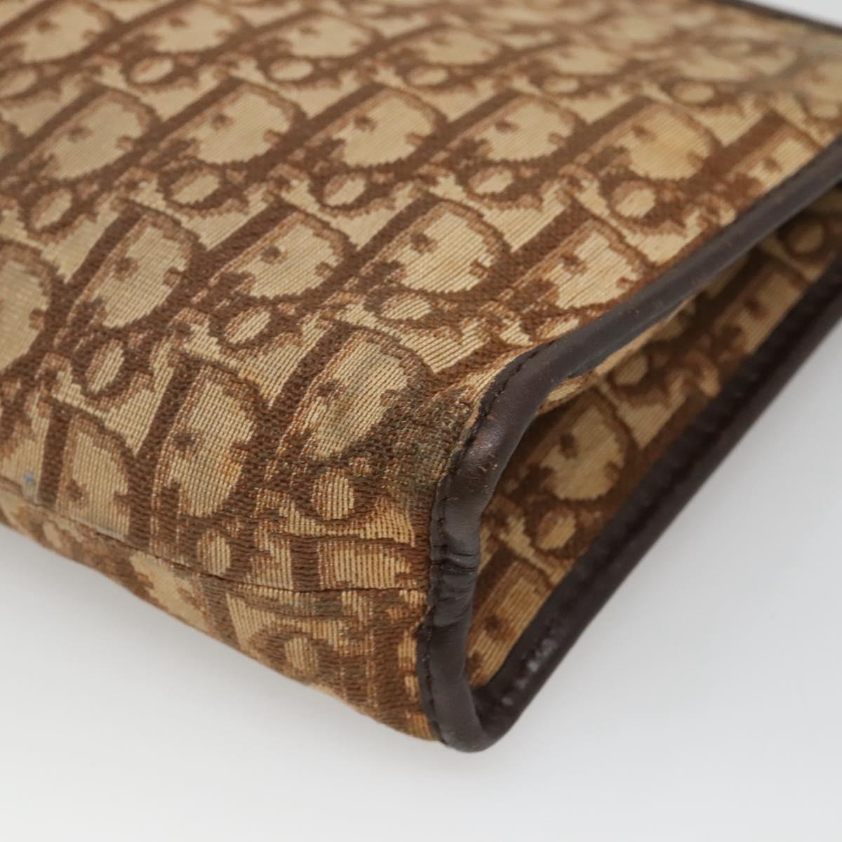 Christian Dior Trotter Canvas Clutch Bag Brown Auth ti2891
