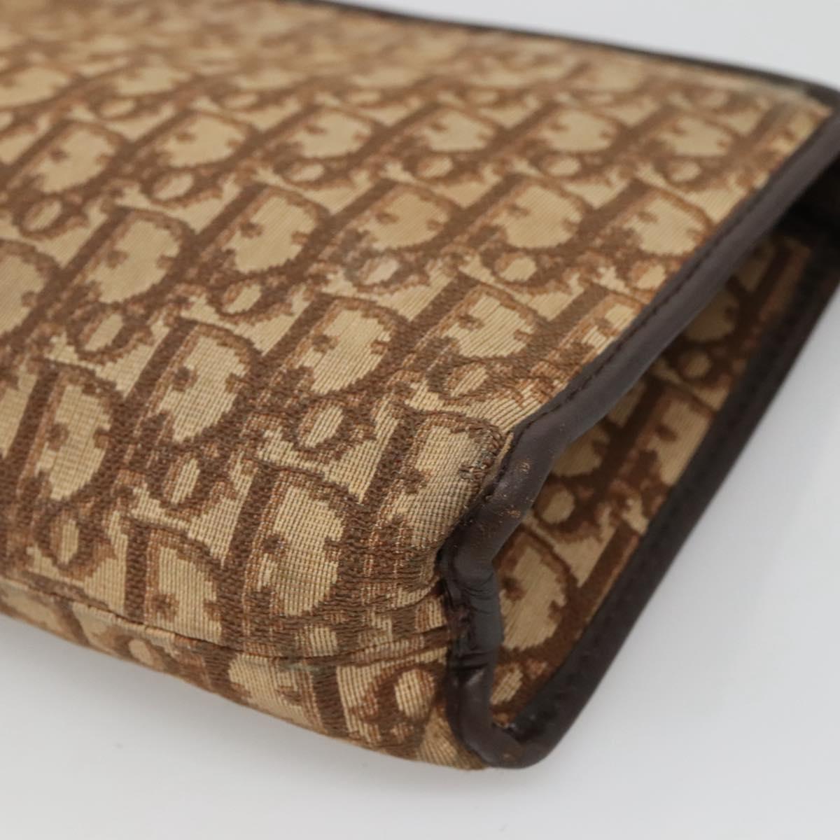 Christian Dior Trotter Canvas Clutch Bag Brown Auth ti2891