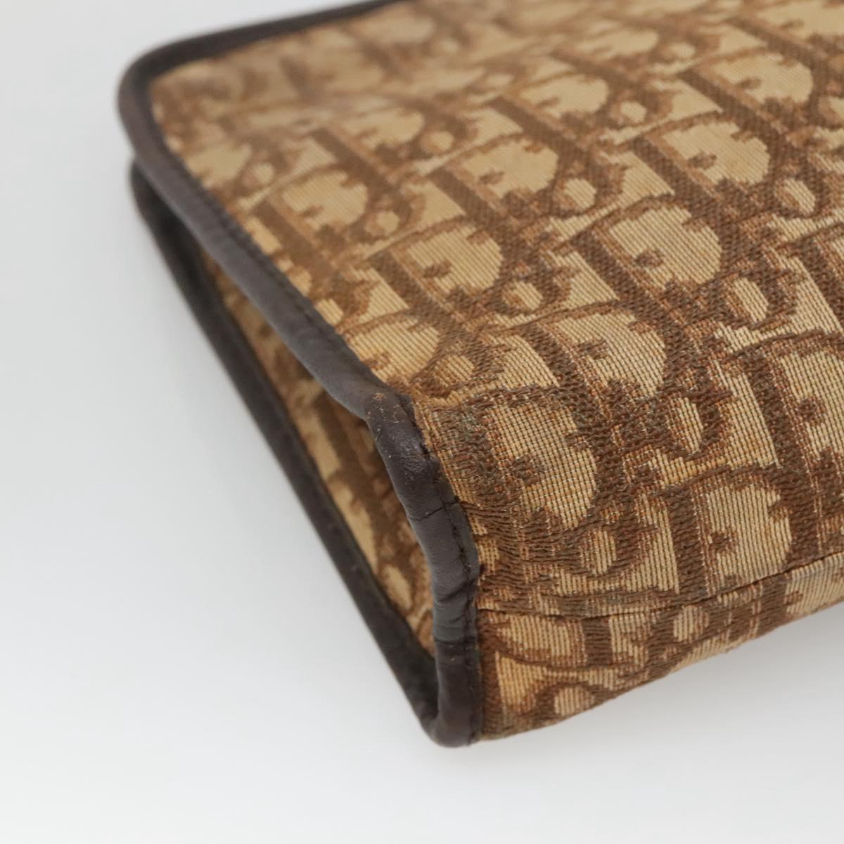 Christian Dior Trotter Canvas Clutch Bag Brown Auth ti2891