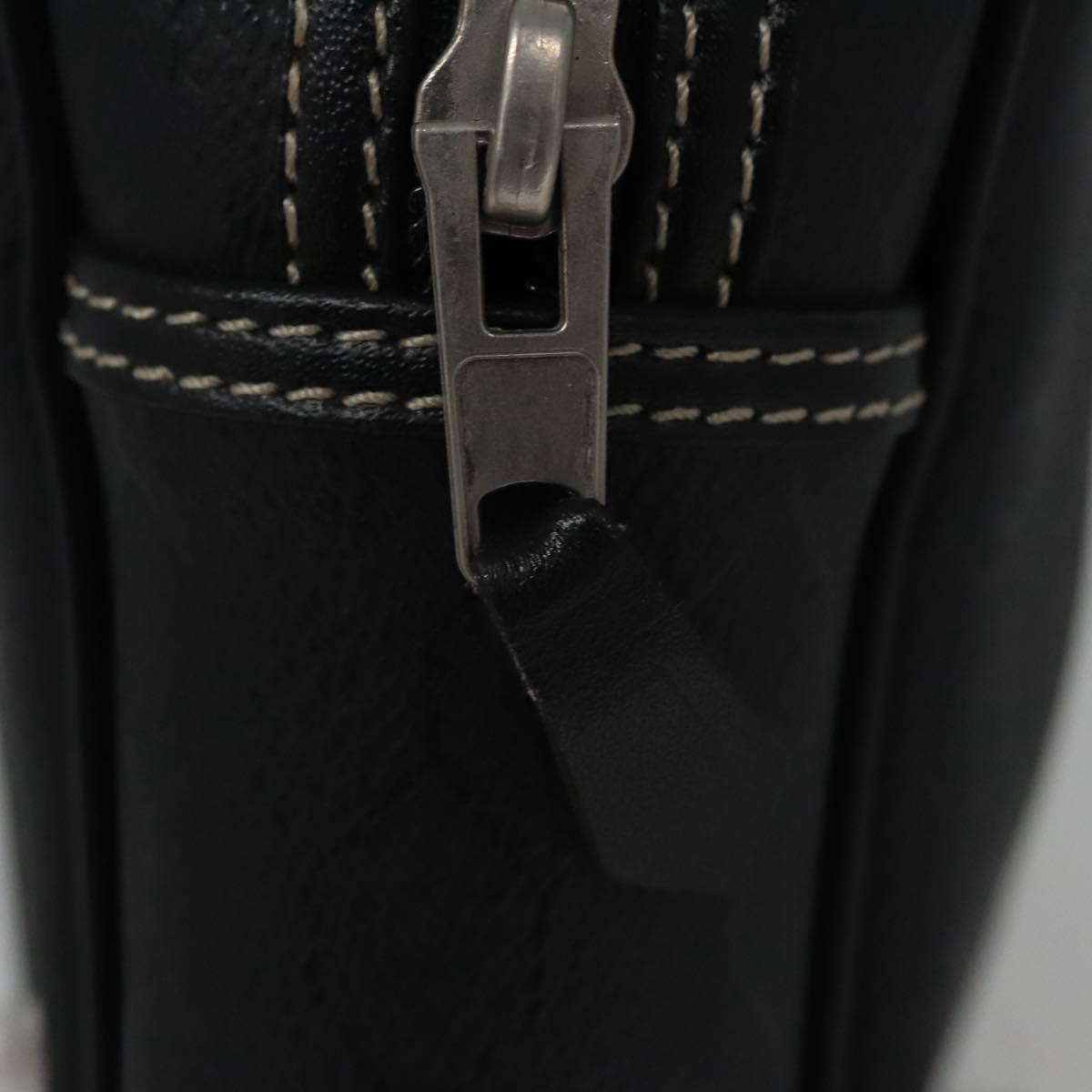 Christian Dior Honeycomb Canvas Clutch Bag PVC Leather Black Silver Auth ti2892