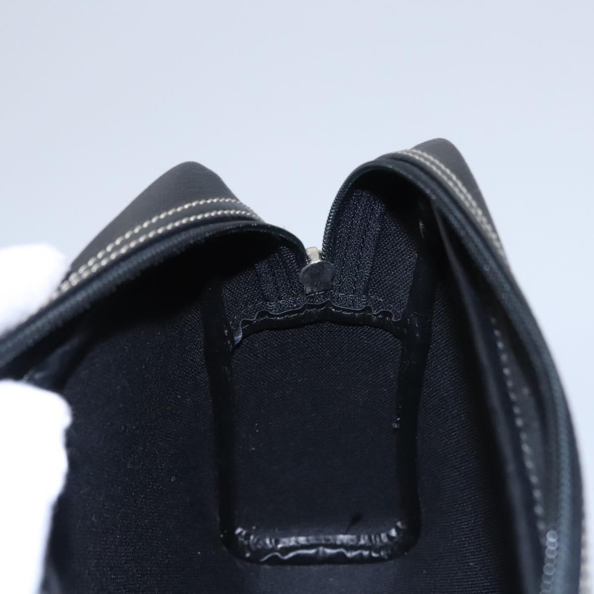 Christian Dior Honeycomb Canvas Clutch Bag PVC Leather Black Silver Auth ti2892