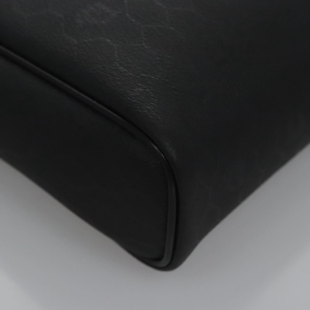 Christian Dior Honeycomb Canvas Clutch Bag PVC Leather Black Silver Auth ti2892