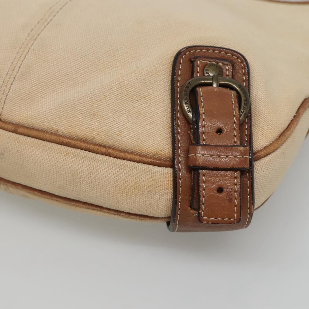 BURBERRY Blue Label Shoulder Bag Canvas Beige Auth ti2894