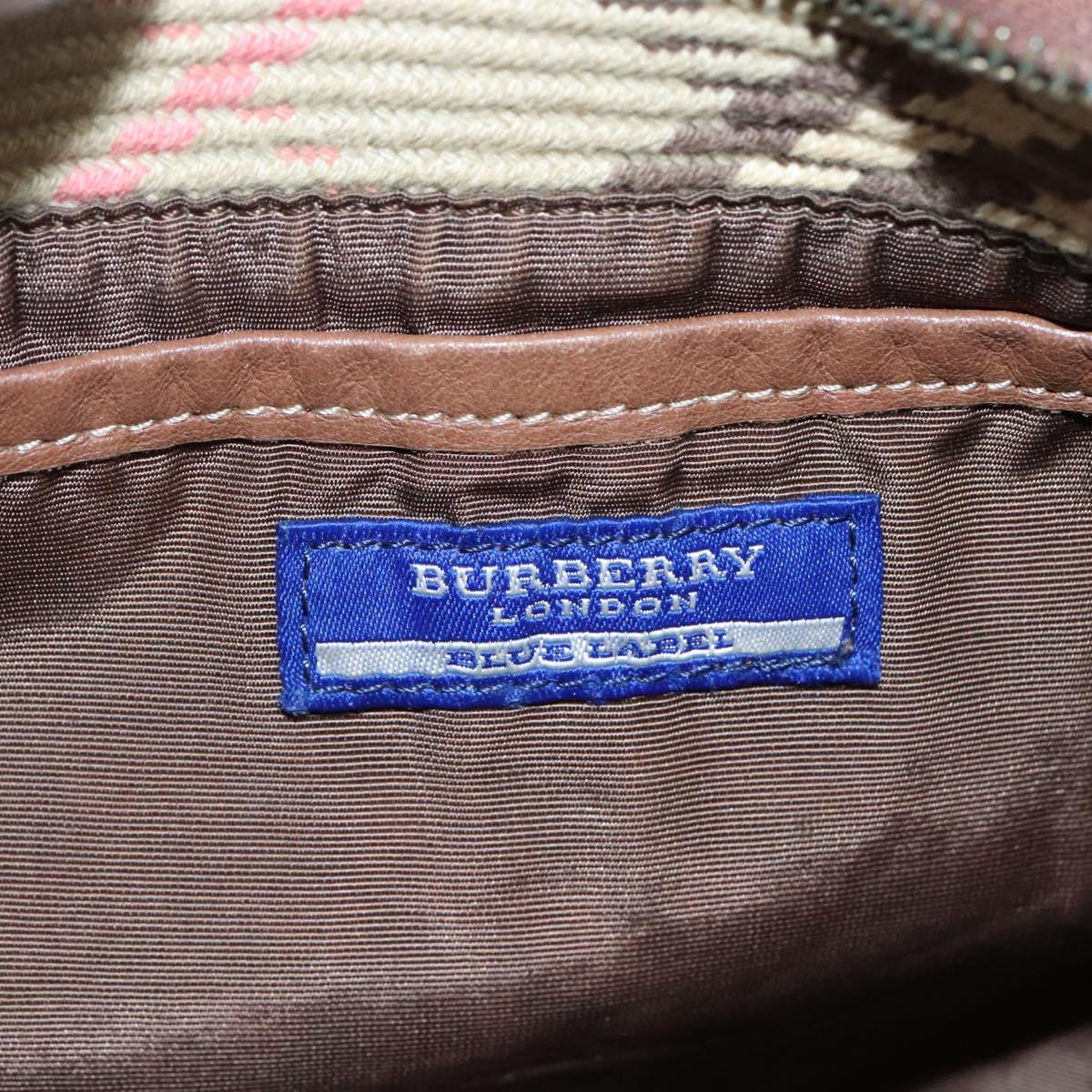 BURBERRY Blue Label Shoulder Bag Canvas Beige Auth ti2894