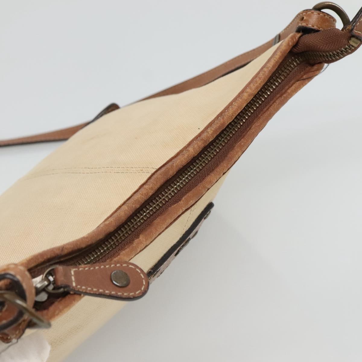 BURBERRY Blue Label Shoulder Bag Canvas Beige Auth ti2894