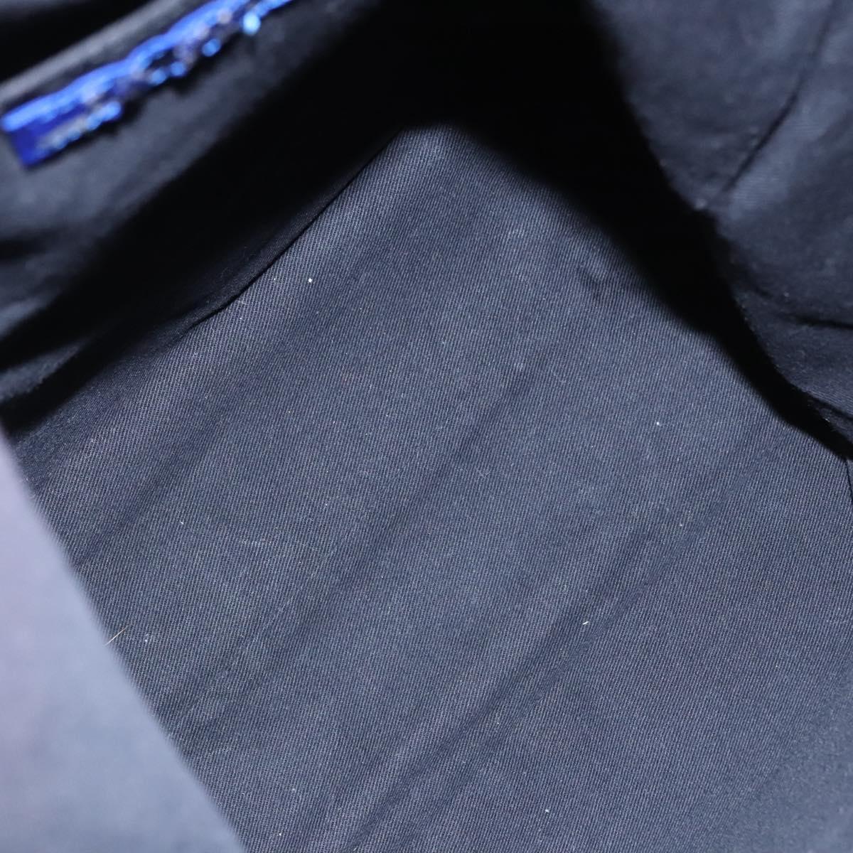 BURBERRY Blue Label Coated Canvas Black White Auth ti2895