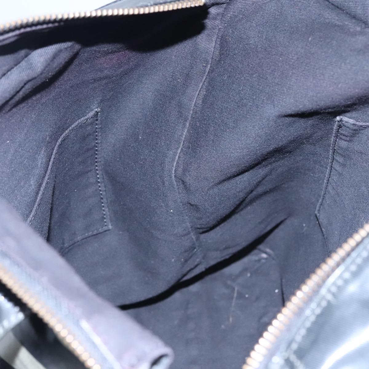 BURBERRY Blue Label Coated Canvas Black White Auth ti2895