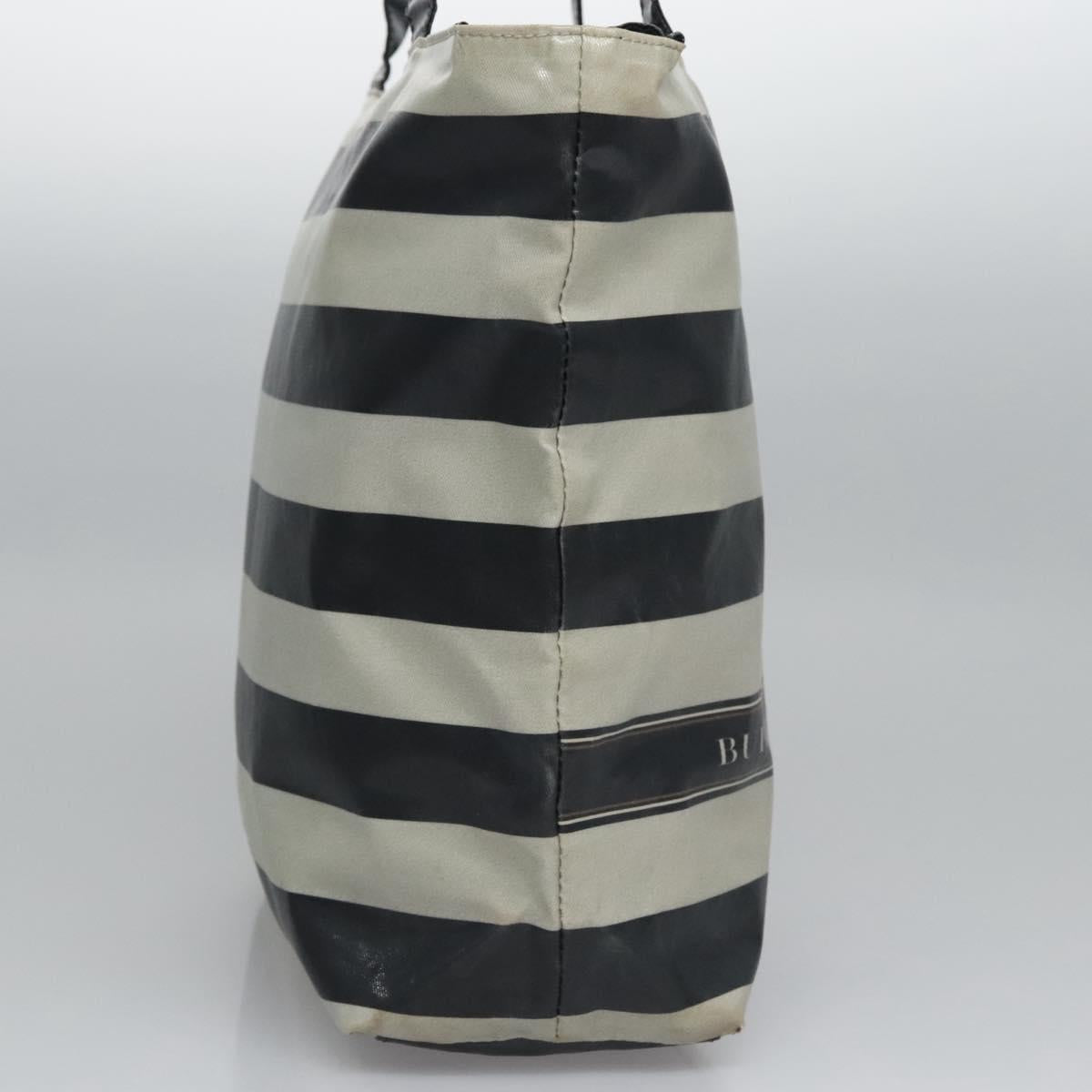 BURBERRY Blue Label Coated Canvas Black White Auth ti2895
