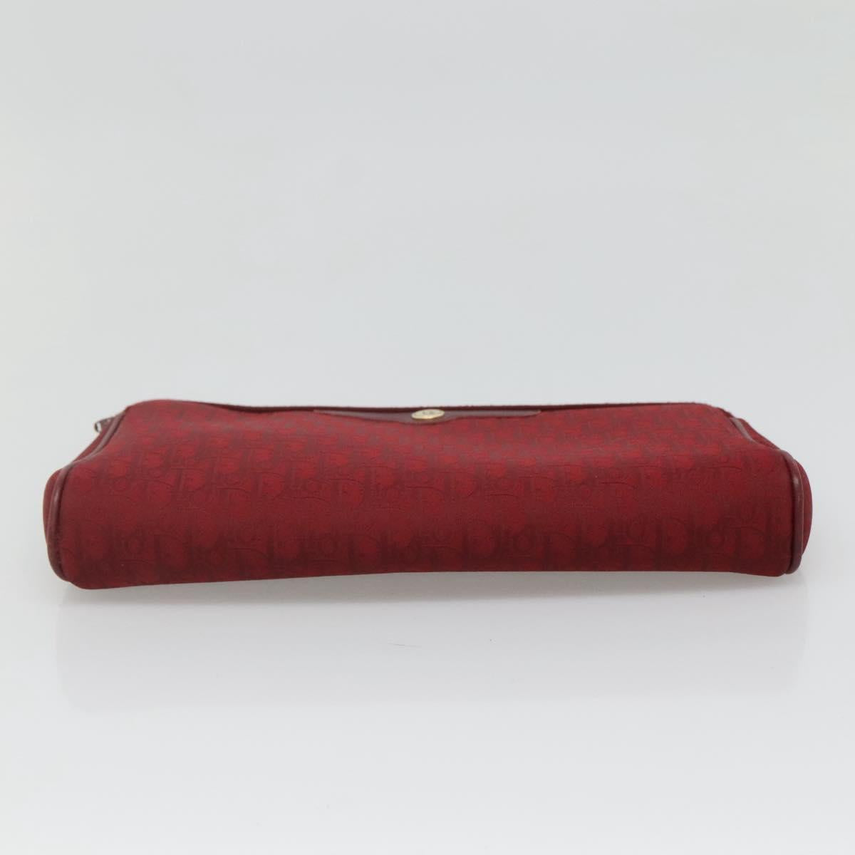 Christian Dior Trotter Canvas Clutch Bag Red Auth ti2899