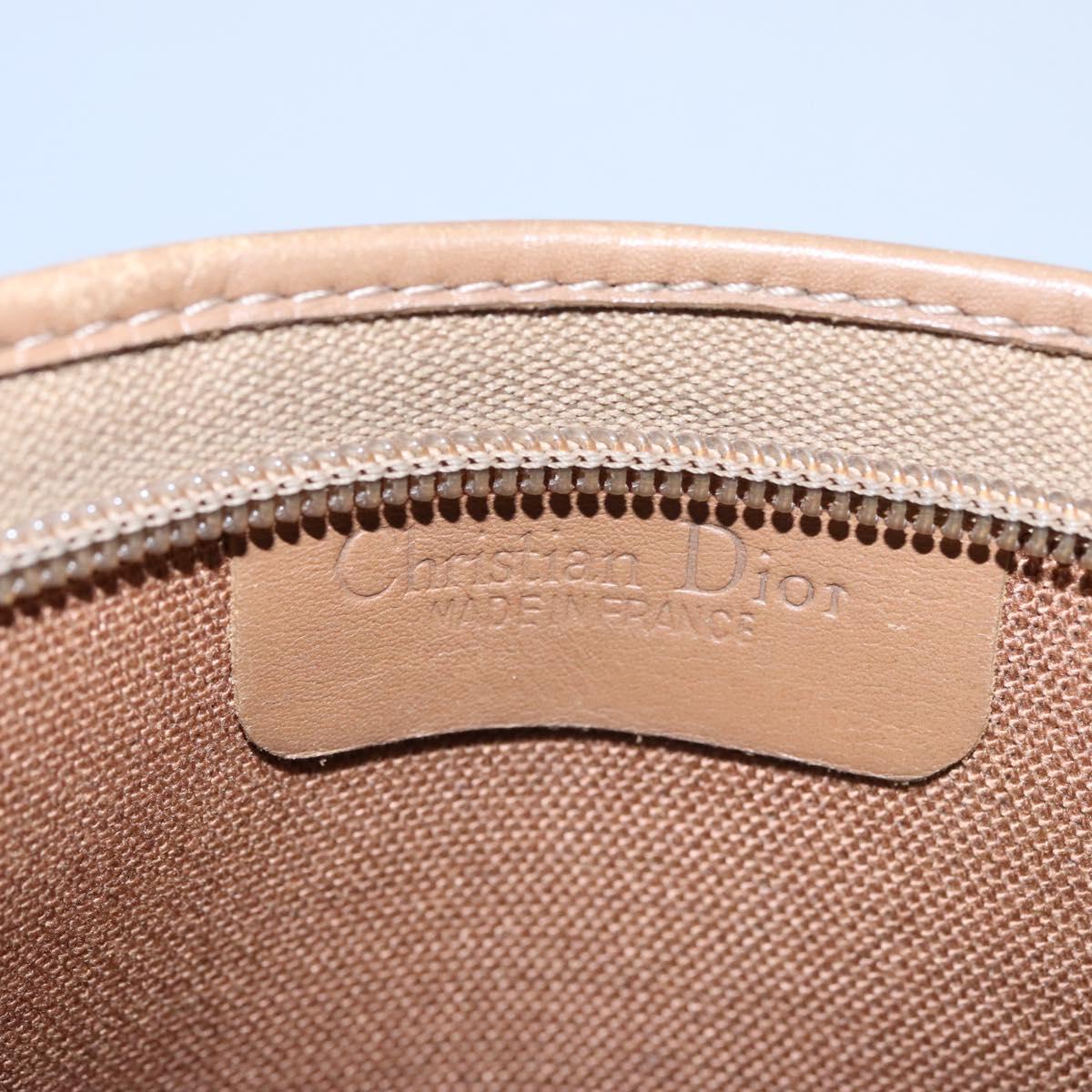 Christian Dior Honeycomb Canvas Clutch Bag PVC Leather Black Auth ti2901