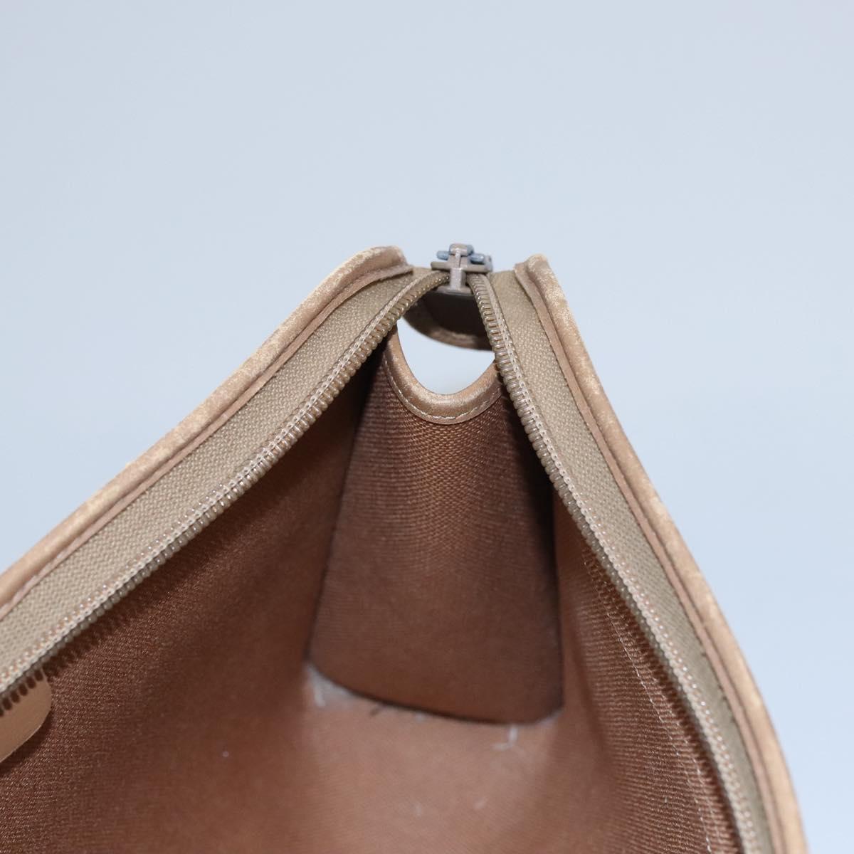 Christian Dior Honeycomb Canvas Clutch Bag PVC Leather Black Auth ti2901