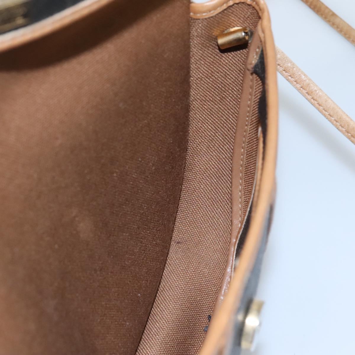 Christian Dior Honeycomb Canvas Shoulder Bag PVC Leather Black Auth ti2903