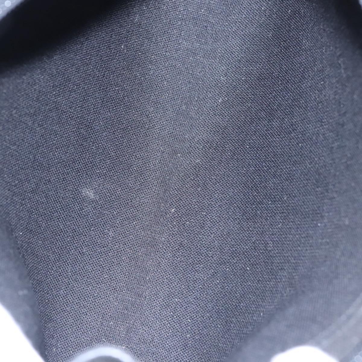 Christian Dior Honeycomb Canvas Clutch Bag PVC Leather Black Gold Auth ti2910