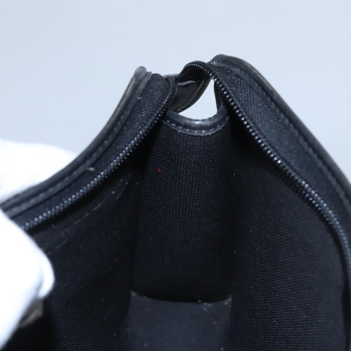 Christian Dior Honeycomb Canvas Clutch Bag PVC Leather Black Gold Auth ti2910