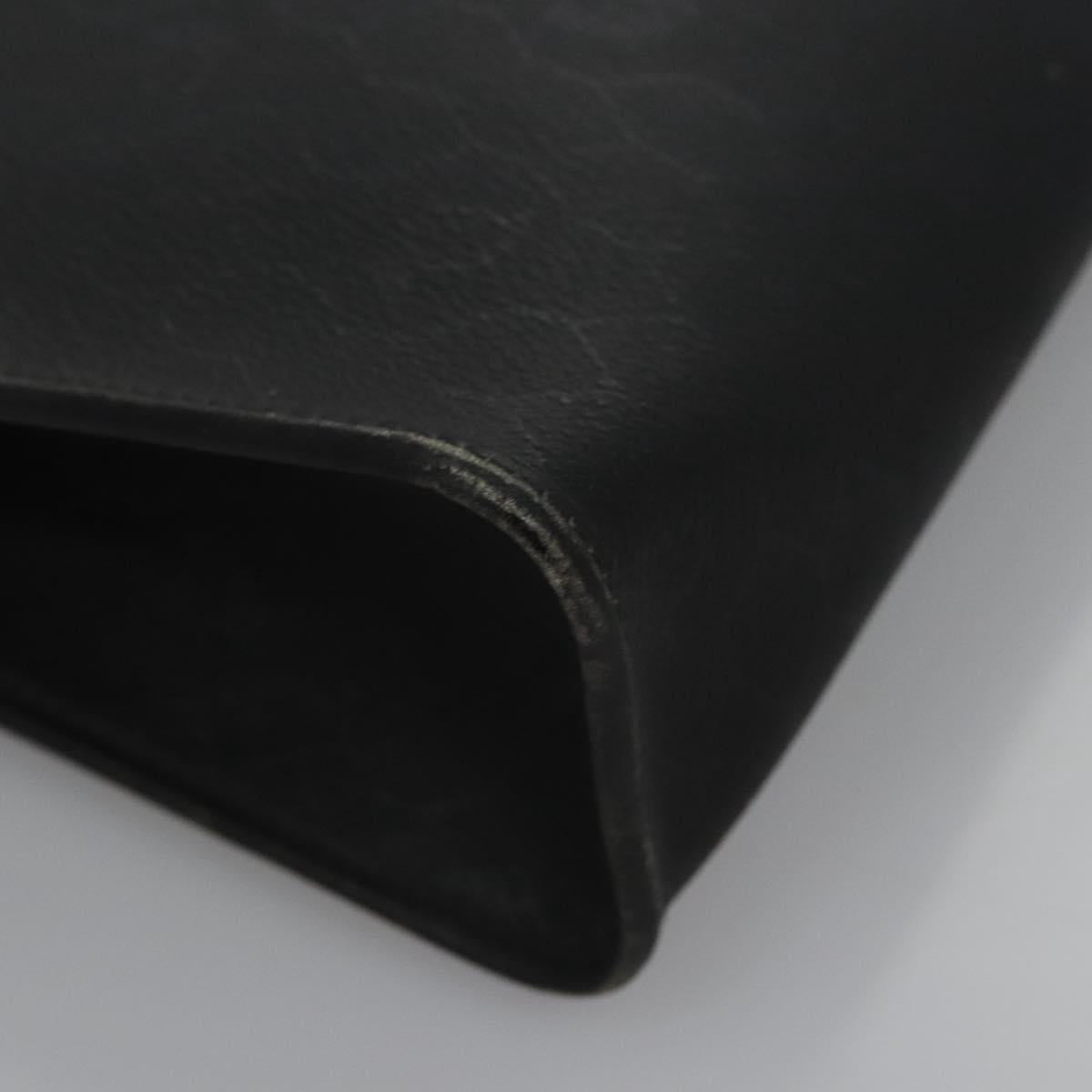 Christian Dior Honeycomb Canvas Clutch Bag PVC Leather Black Gold Auth ti2910