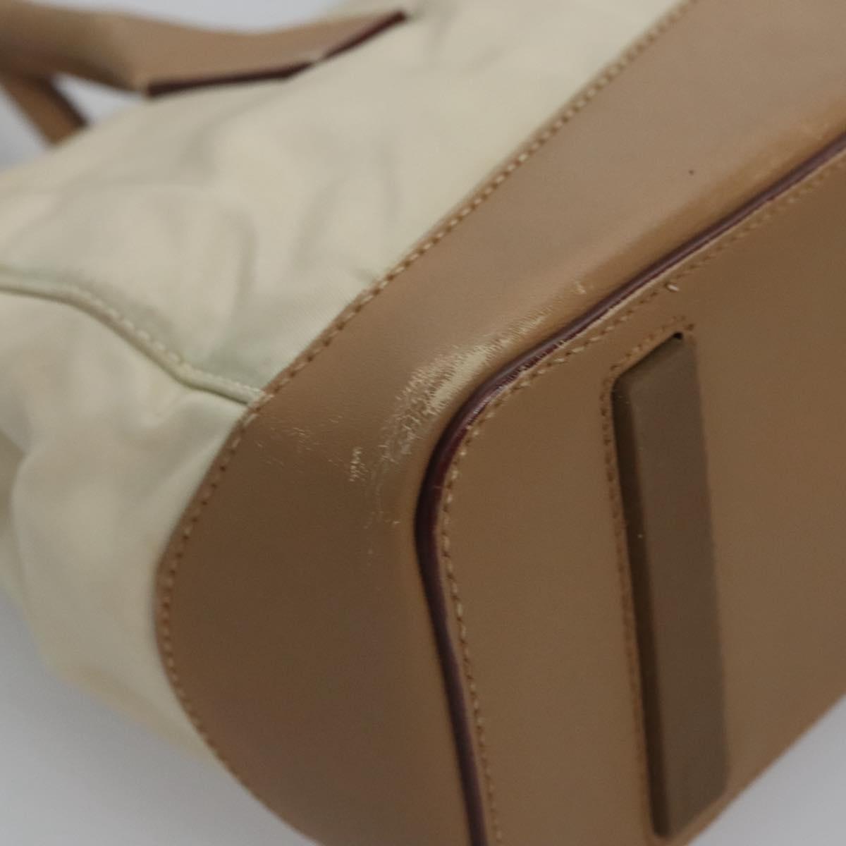 PRADA Hand Bag Nylon Beige Auth ti2915