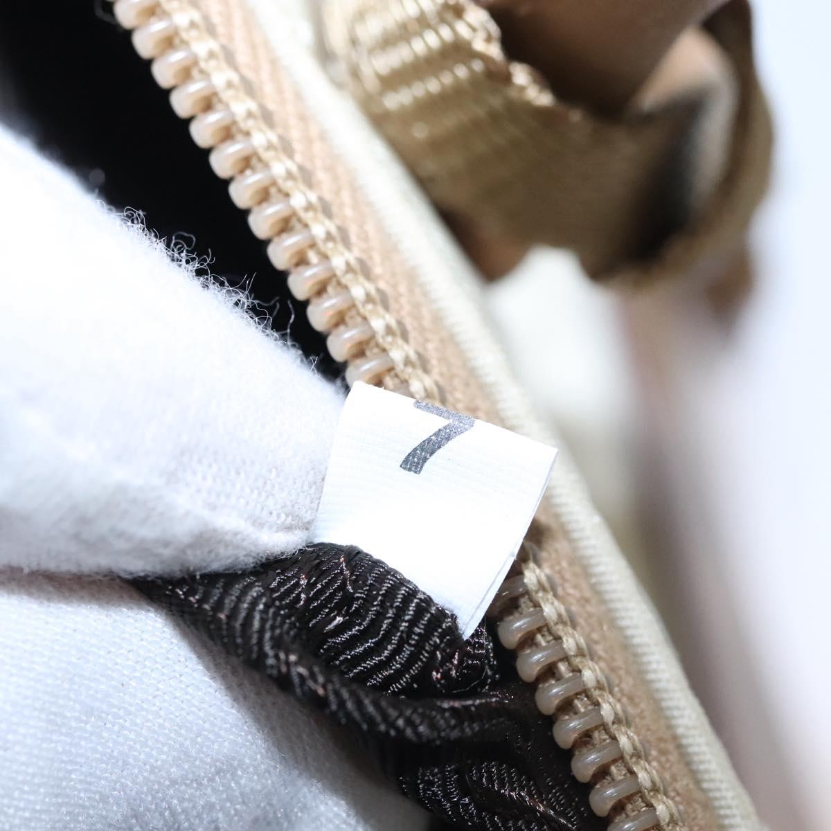 PRADA Hand Bag Nylon Beige Auth ti2915