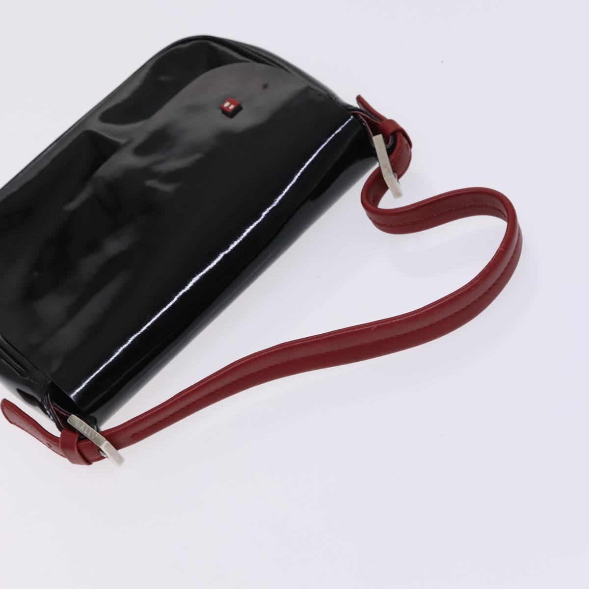 BALLY Hand Bag Leather 4Set Black Yellow Auth ti2926