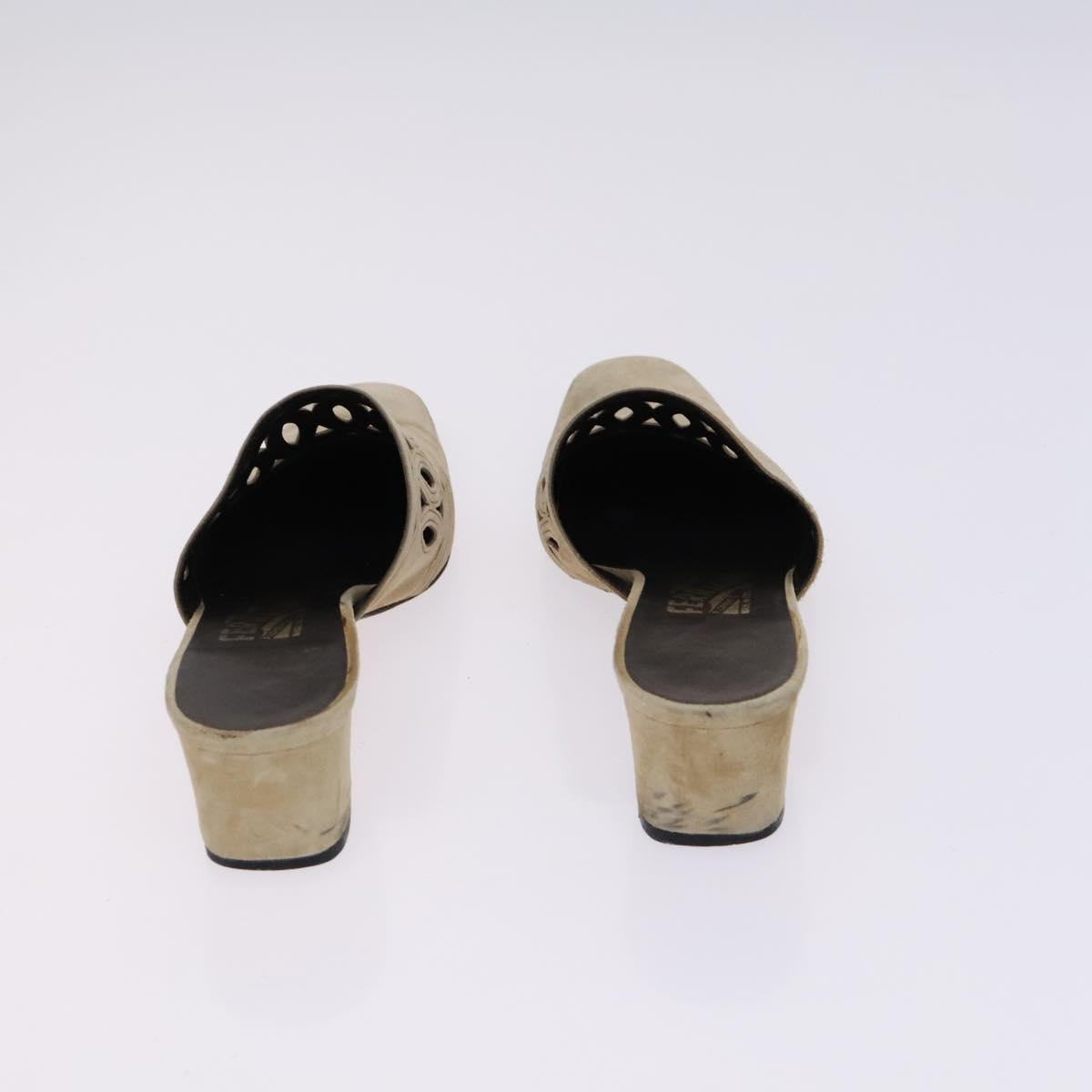 Salvatore Ferragamo Fendi Gucci Shoes Suede Leather 4Set Beige Black Auth ti2930