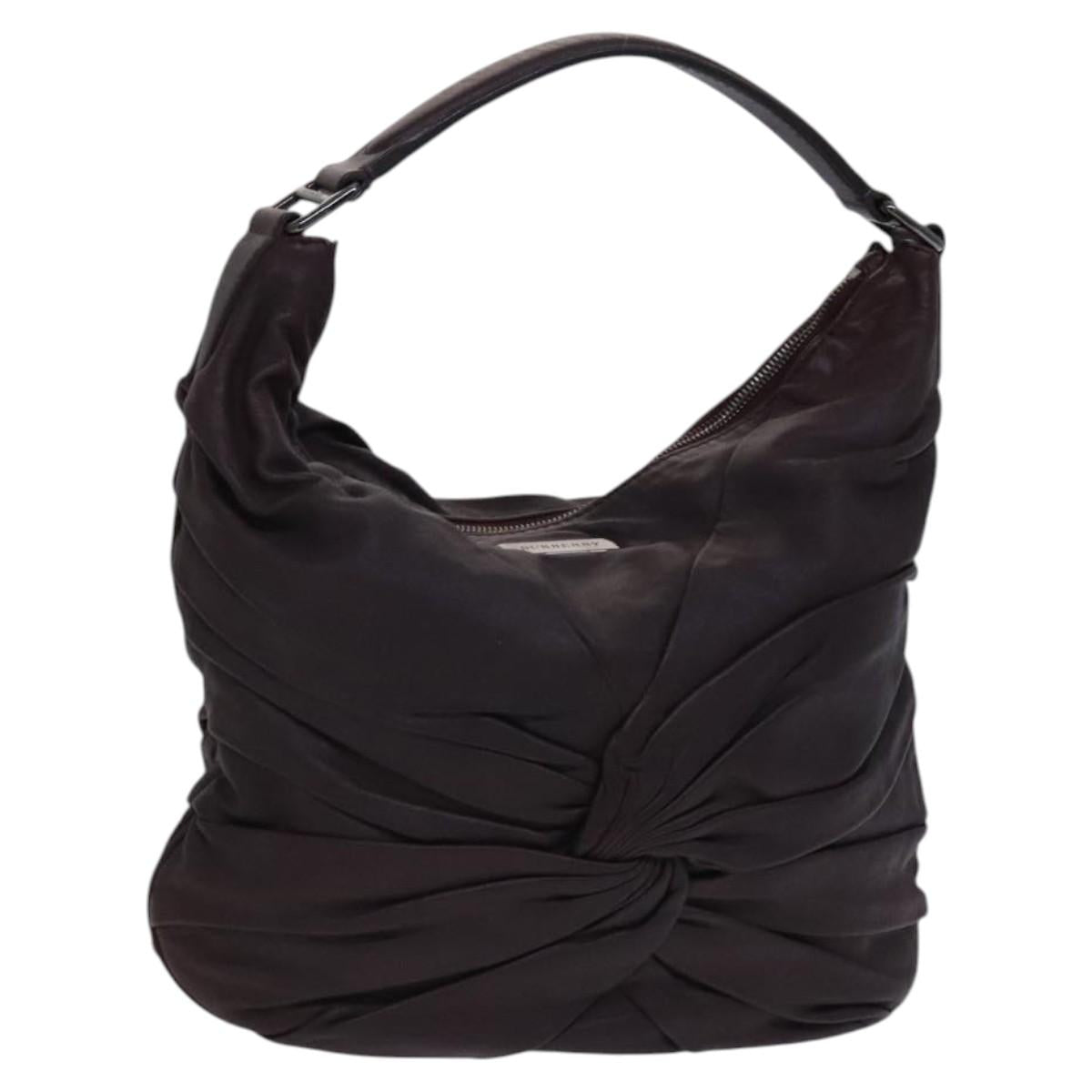 BURBERRY Shoulder Bag Leather Brown Auth ti2934