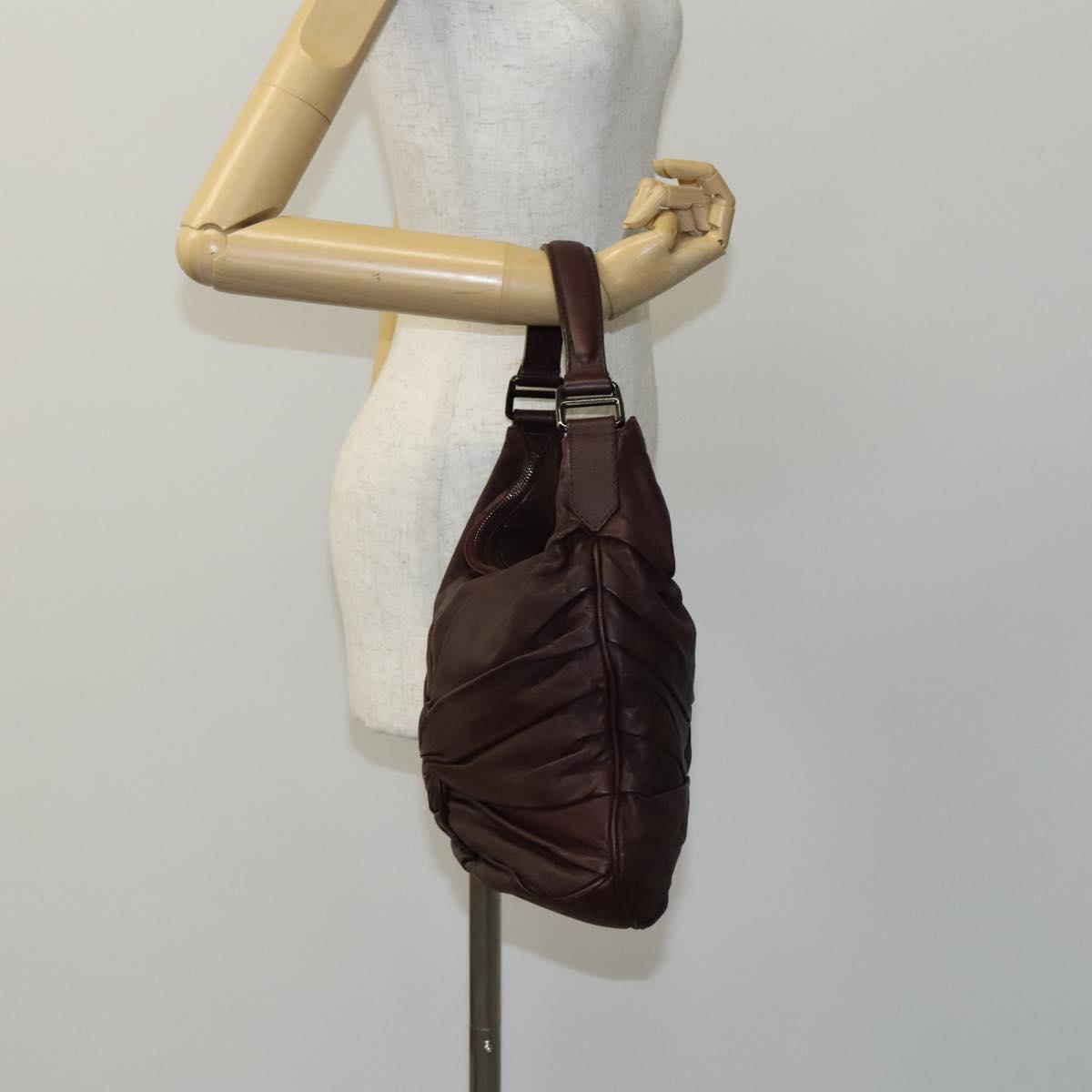 BURBERRY Shoulder Bag Leather Brown Auth ti2934