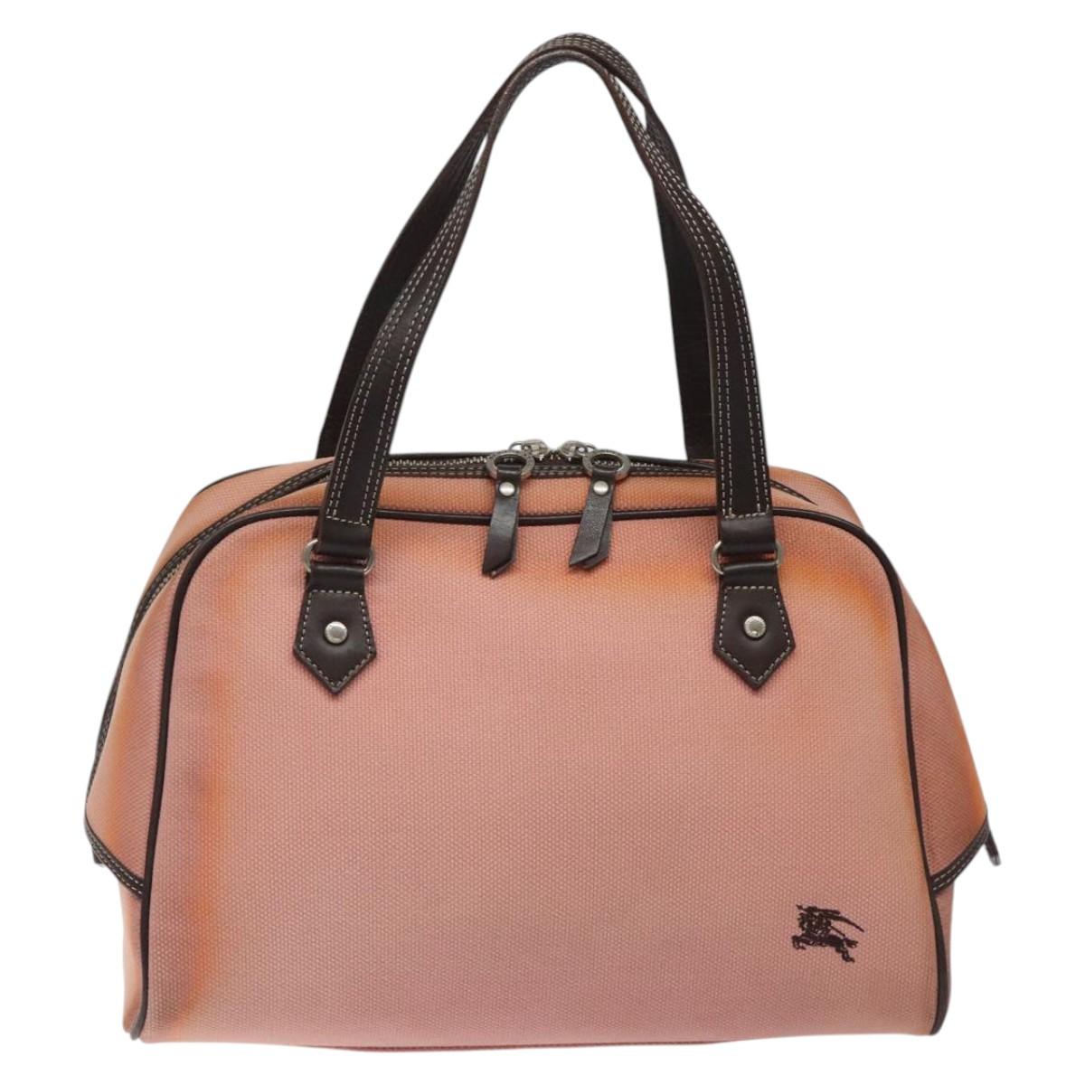BURBERRY Blue Label Hand Bag Canvas Pink Auth ti2936