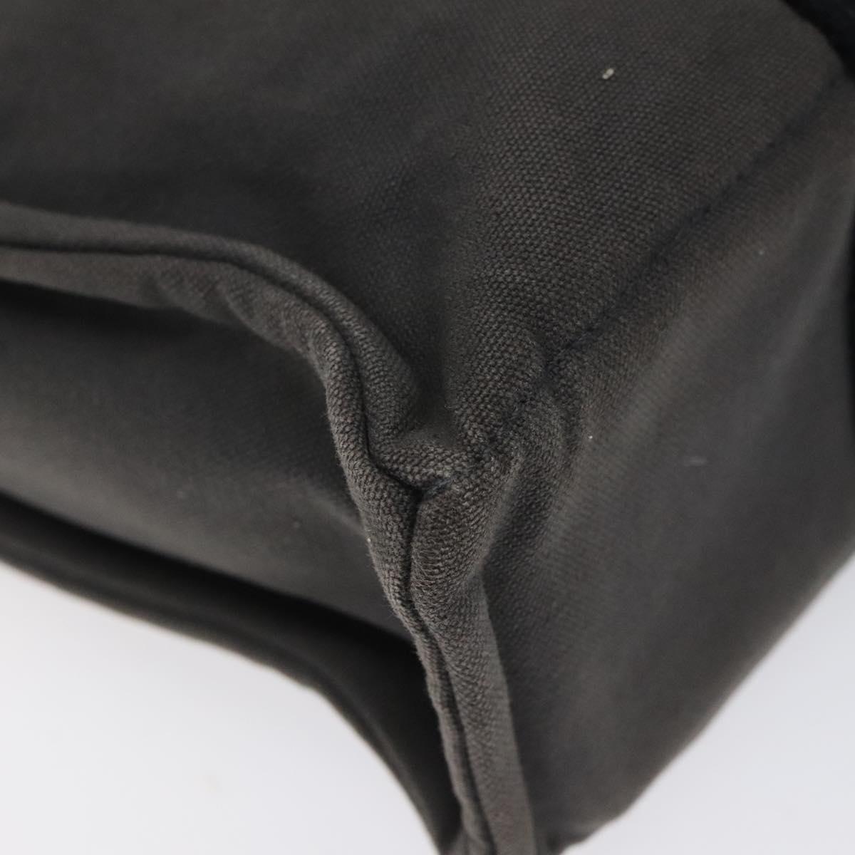 HERMES Fourre Tout PM Hand Bag Canvas Black Gray Silver Auth ti2941