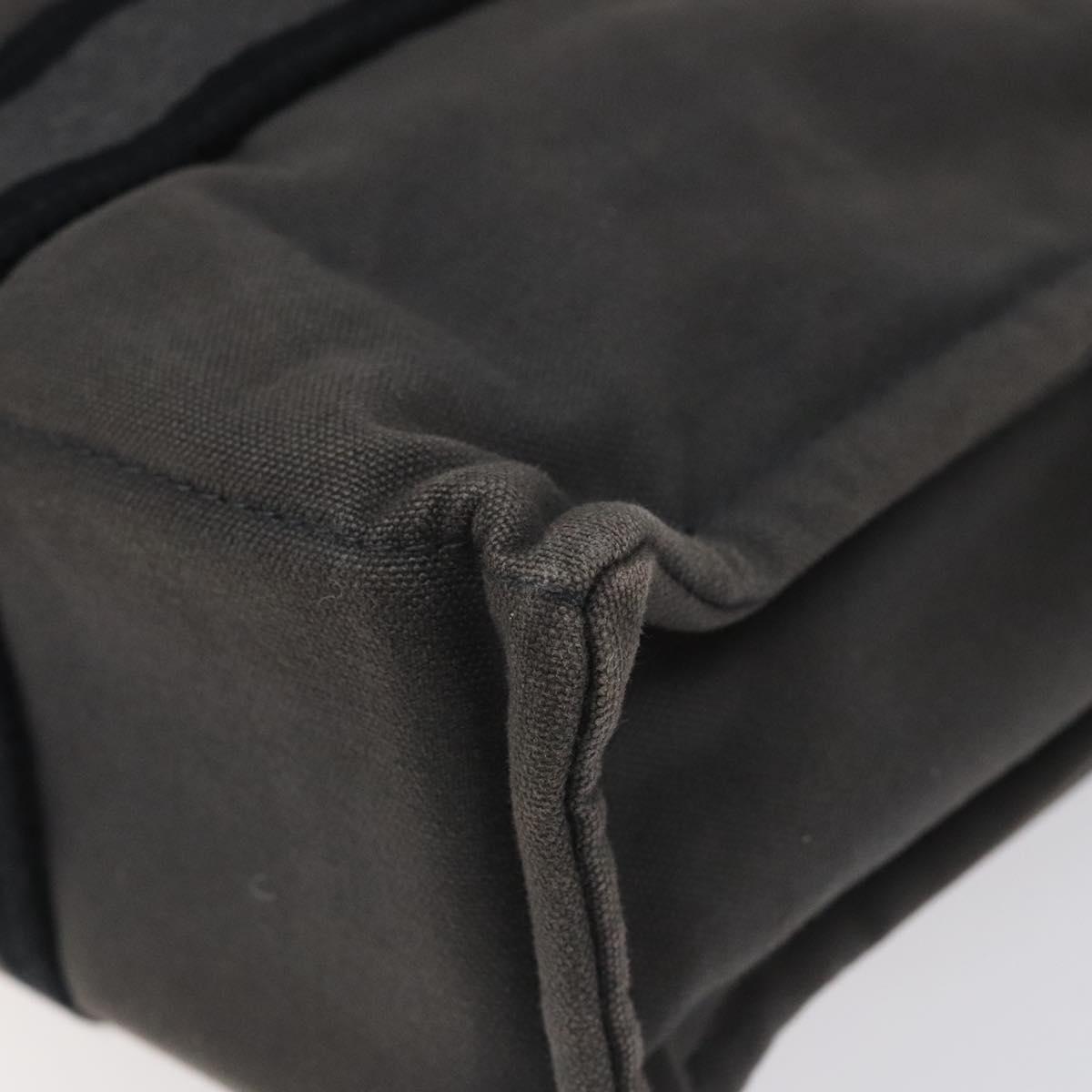 HERMES Fourre Tout PM Hand Bag Canvas Black Gray Silver Auth ti2941