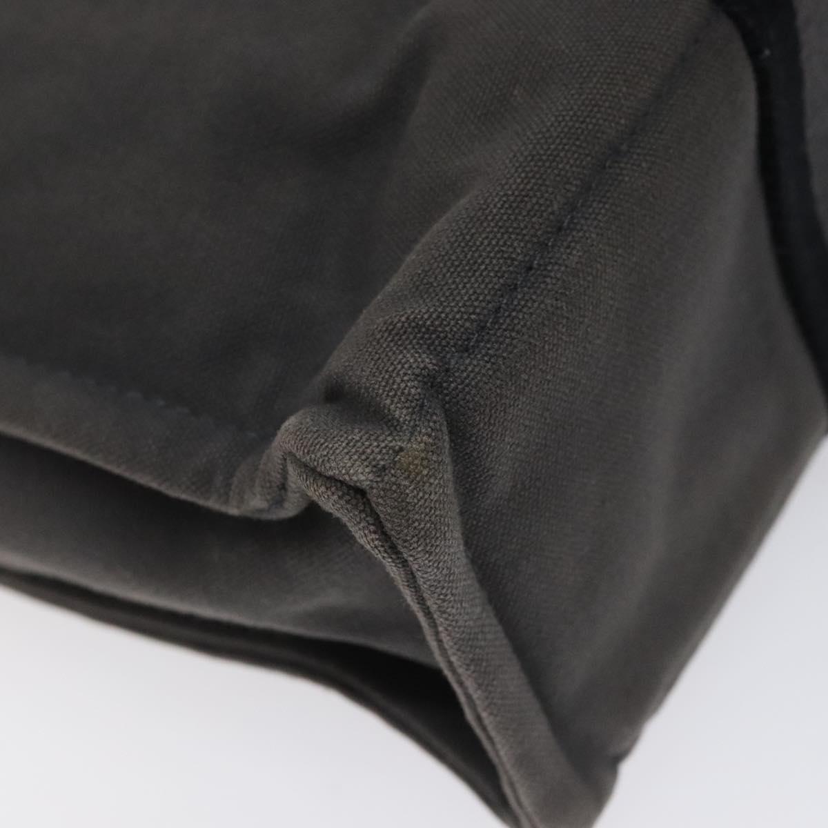 HERMES Fourre Tout PM Hand Bag Canvas Black Gray Silver Auth ti2941