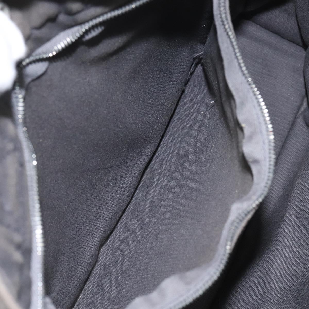 HERMES Fourre Tout PM Hand Bag Canvas Black Gray Silver Auth ti2941