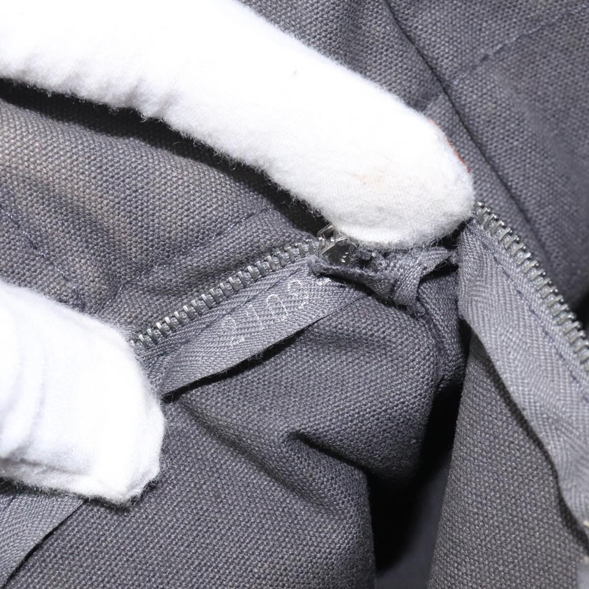 HERMES Fourre Tout PM Hand Bag Canvas Black Gray Silver Auth ti2941