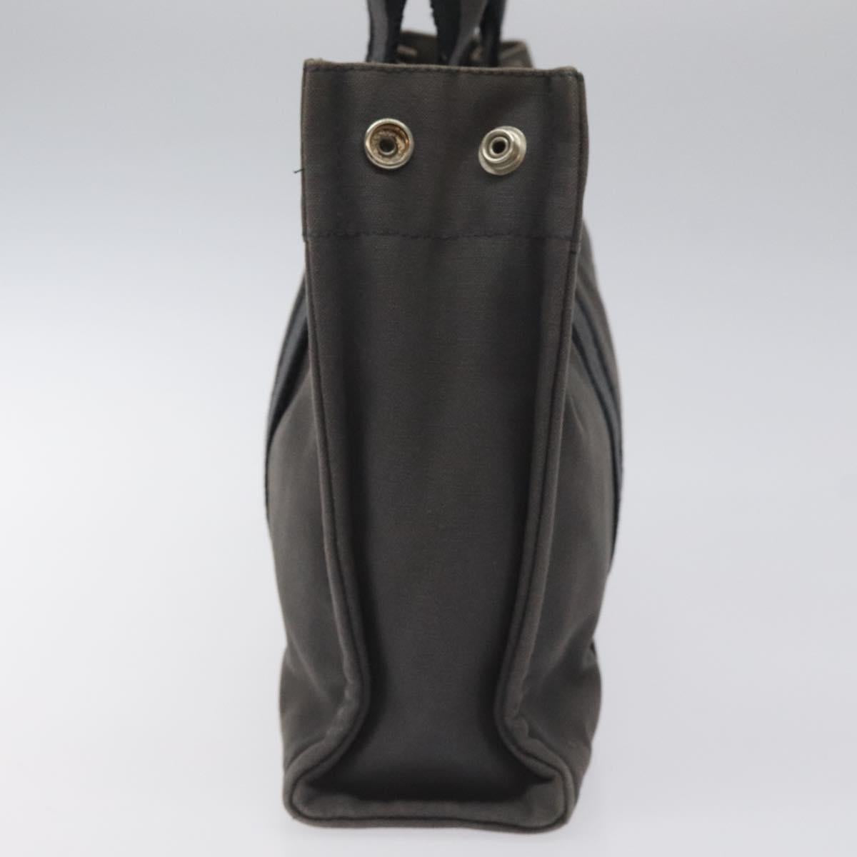 HERMES Fourre Tout PM Hand Bag Canvas Black Gray Silver Auth ti2941