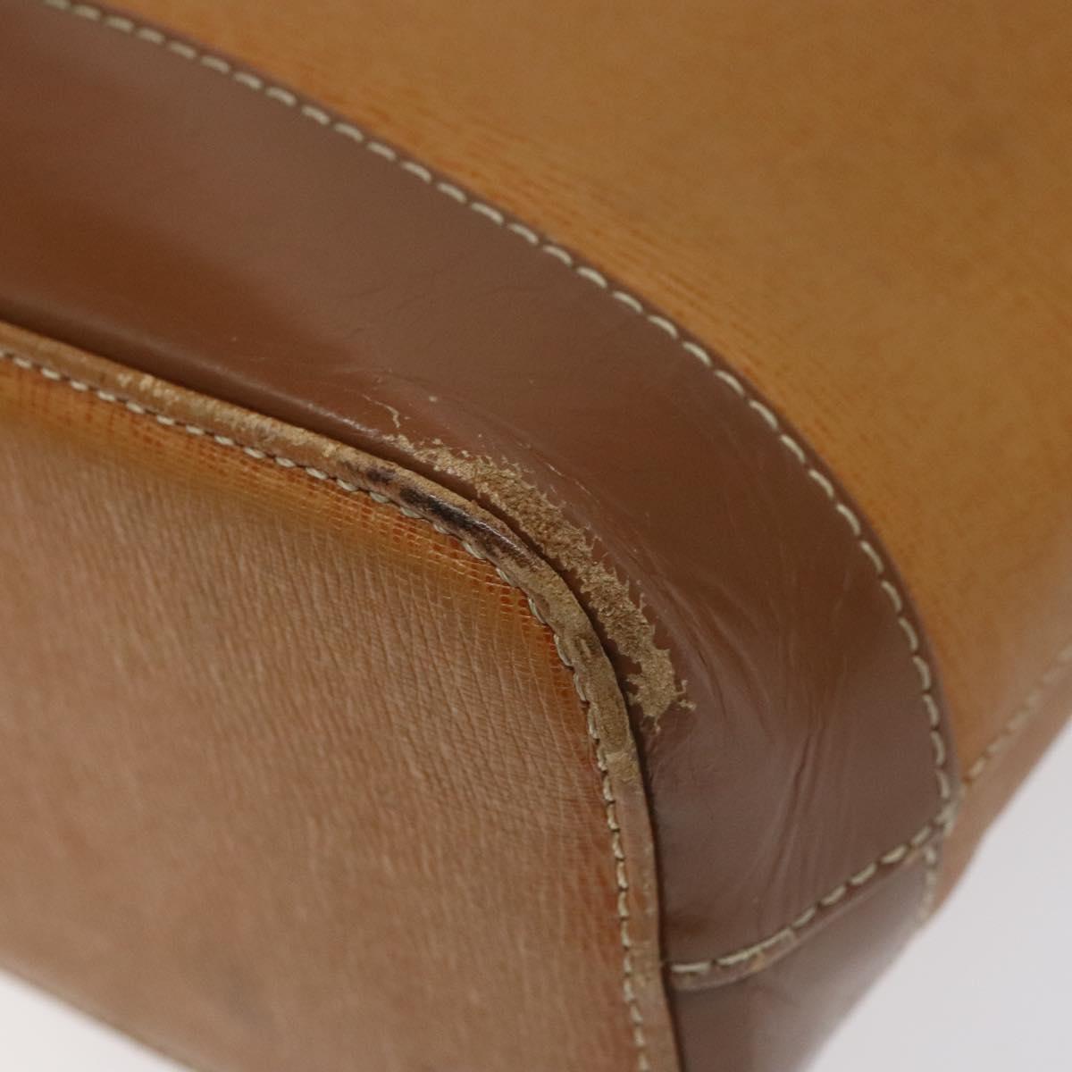BURBERRY Shoulder Bag Leather Brown Gold Auth ti2942