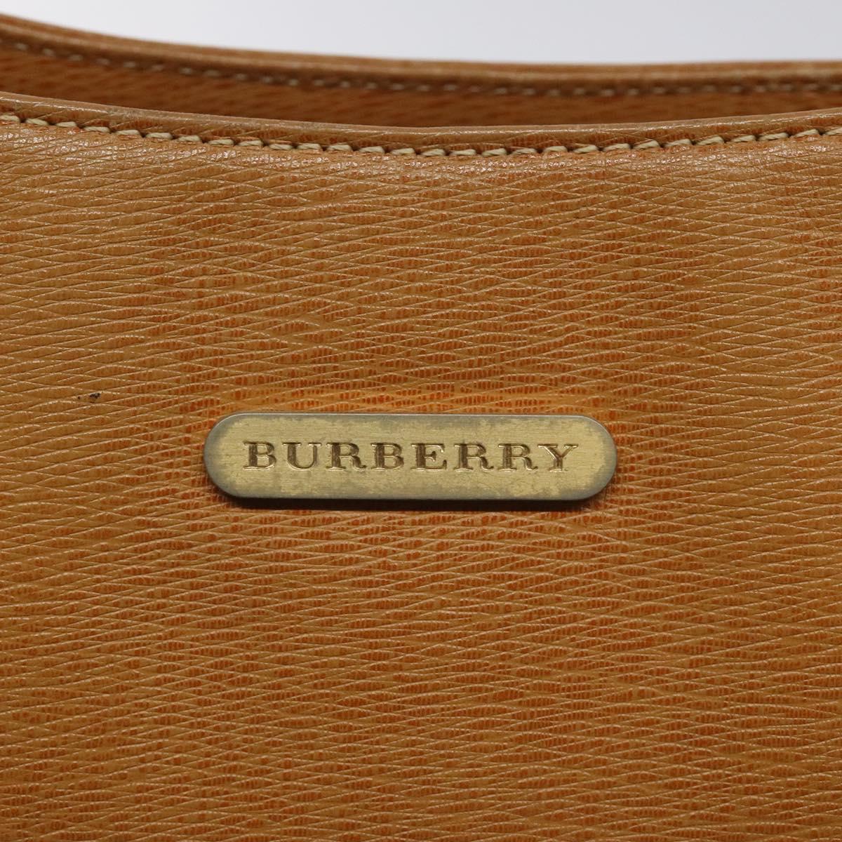 BURBERRY Shoulder Bag Leather Brown Gold Auth ti2942
