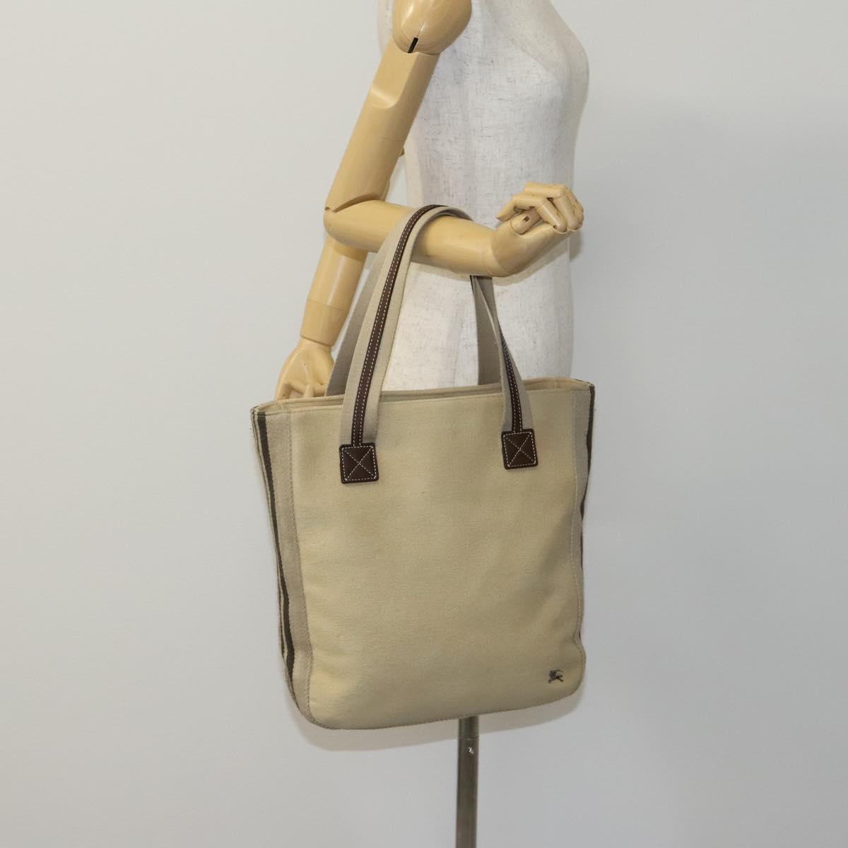 BURBERRY Blue Label Tote Bag Canvas Beige Auth ti2949