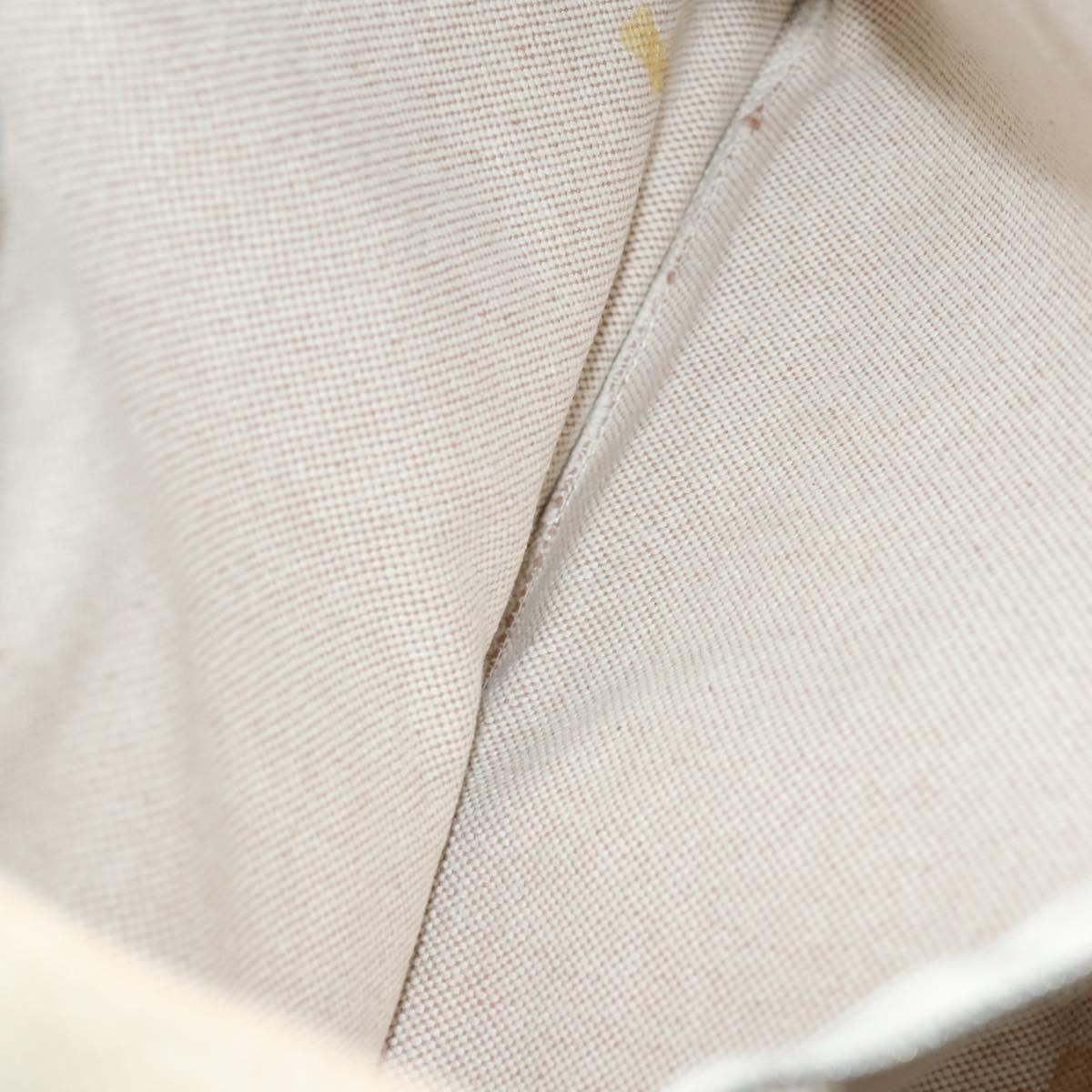 HERMES New Fourre Tout MM Hand Bag Canvas Beige Silver Auth ti2953